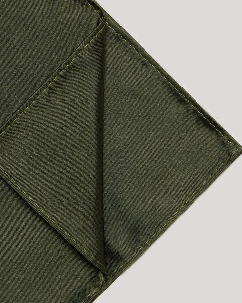 Silk Satin Pocket Square, Khaki, hi-res